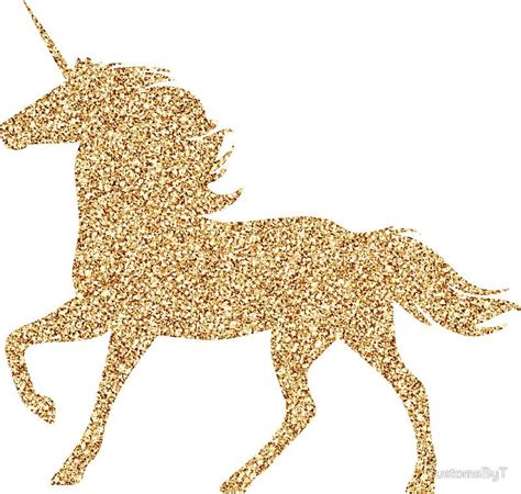 Glitter Gold Unicorn Sticker By Customsbyt In 2021 Unicorn Pictures