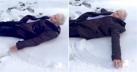 Video Of Grandmother Making Snow Angel Goes Viral