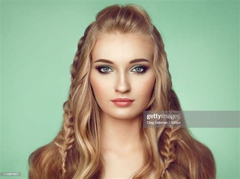 Blonde Girl With Long And Shiny Curly Hair High Res Stock Photo Getty