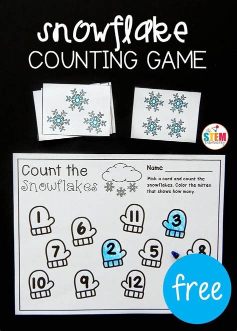 Preschool math activities are designed to help the preschoolers to recognize the numbers and the beginning of counting. Snowflake Counting Game | Counting games, Preschool math ...