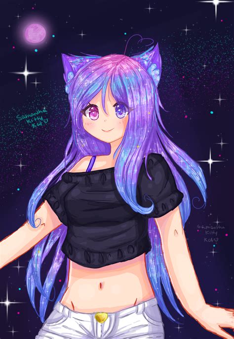 Anime Girl With Galaxy Hair