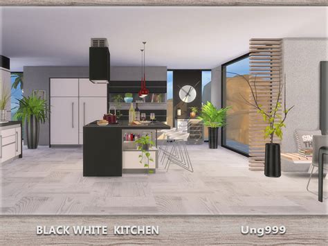 Black White Kitchen The Sims 4 Catalog