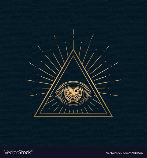 All Seeing Eye Illuminati Symbol Royalty Free Vector Image