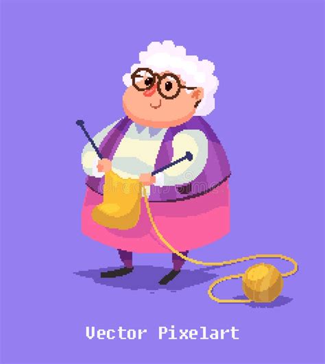 Funny Old Woman Character Vector Illustration Stock