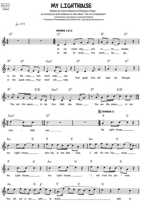 My Lighthouse Rend Collective Sheet Music Pdf Worshipscores