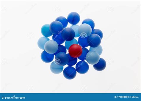 Red Ball Among Blue Spheres Stock Image Image Of Idea Concept 172028009