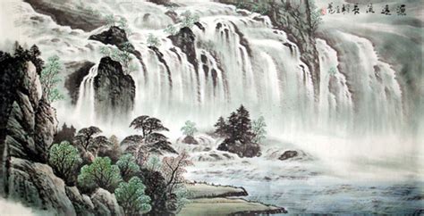 Chinese Waterfall Painting 1033007 69cm X 138cm27〃 X 54〃