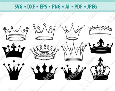 Crown Svg Bundle Crowns Svg Crown Clipart Svg Crown Cut Etsy