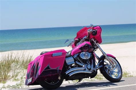Pink Harley Davidson Custom Built With Air Brushing Motorcycle Harley