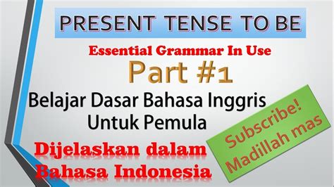 Unit Present Tense To Be Belajar Dasar Bahasa Inggris Untuk Pemula