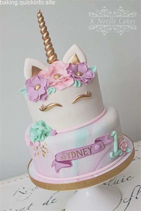 This unicorn birthday cake was made in different stages over approximately two days. Unicorn themed 1st birthday cake with marbled fondant and ...