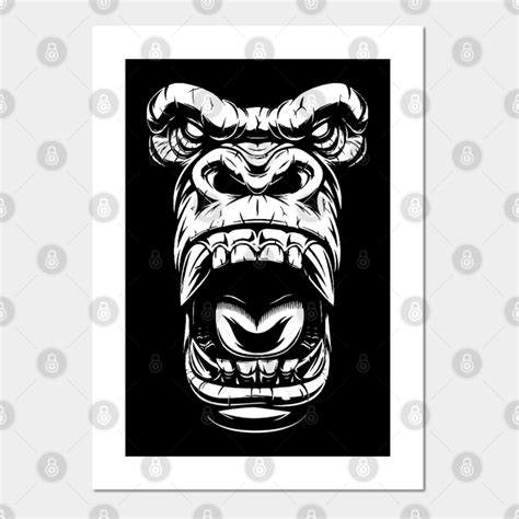 Screaming Gorilla Face Gorilla Face Posters And Art Prints Teepublic