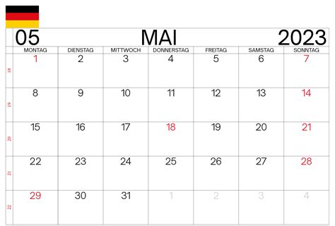 Kostenlose Druckbare Kalendervorlagen Für Mai 2023