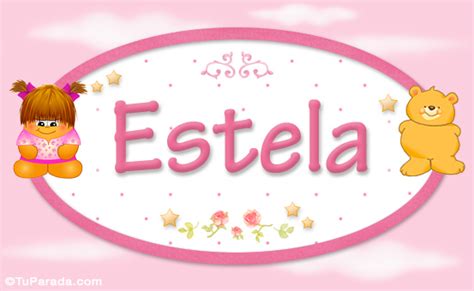 Estela Con Personajes Tarjetas De Nombres Para Niñas Bebés Osito Nena