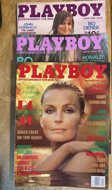 Vintage Old Playboy Magazines Bo Derek Issues Mar Aug