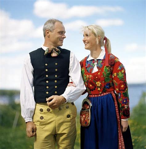 A Folk Dancing Couple From Dalarna Scandinavian Costume Traditional