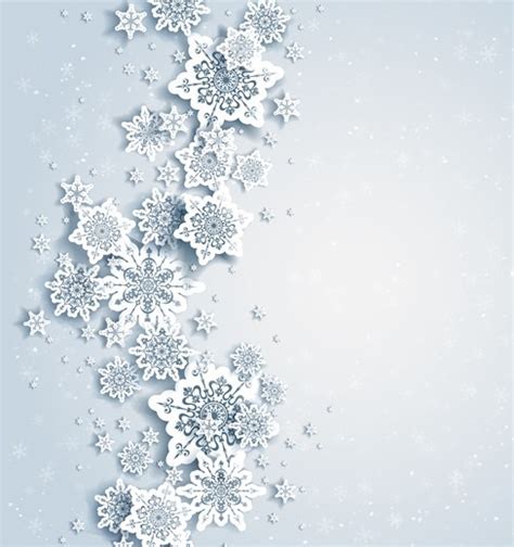 Free Elegant White Snowflakes Background Vector 03 Titanui