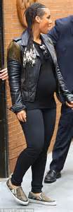 Alicia Keys In Leather As She Reveals Baby Is Due On New Years Eve