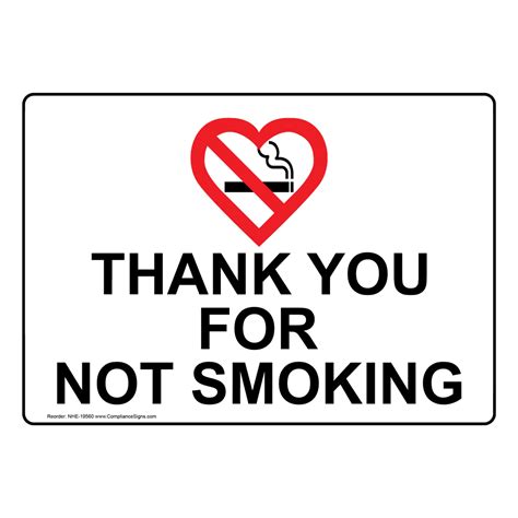 Thank You For Not Smoking Sign Or Label With Symbol White