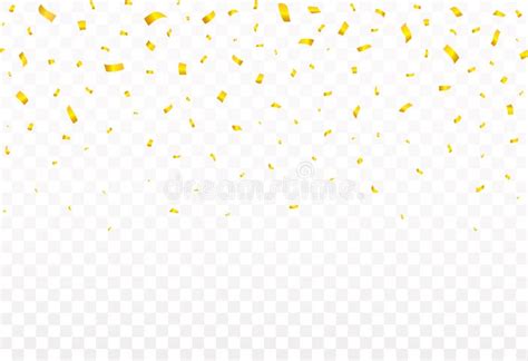 Yellow Confetti On Transparent Background Falling Gold Confetti