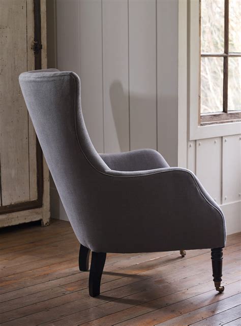 Bromley Wing Back Chair Grey Linen Rowen And Wren