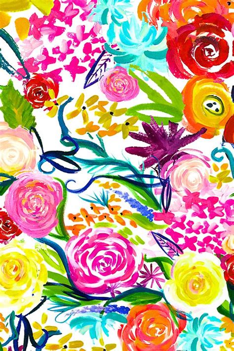 Neon Summer Floral By Theartwerks A Bright And Colorful Floral