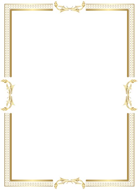 Decorative Gold Border Frame Transparent Png Clip Art Gallery Vrogue