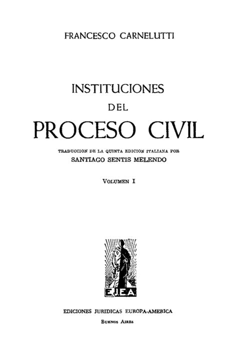 Libros De Derecho Instituciones Del Proceso Civil Francesco Carnelutti