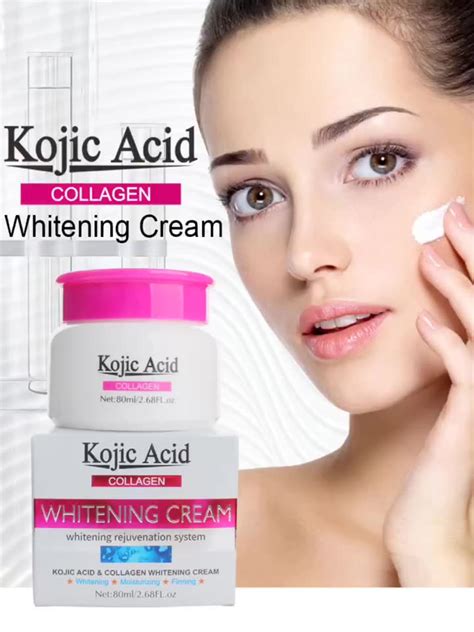 Face Cream Whitening Organic Kojic Acid Collagen Skin Lightening Dark