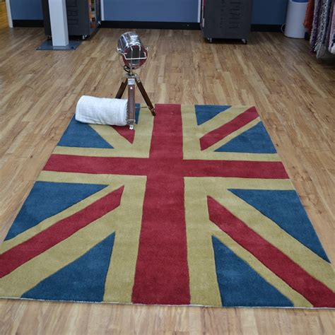 Union Jack Tufted Wool Rugs In Red Blue Buy Online From The Rug Seller Uk