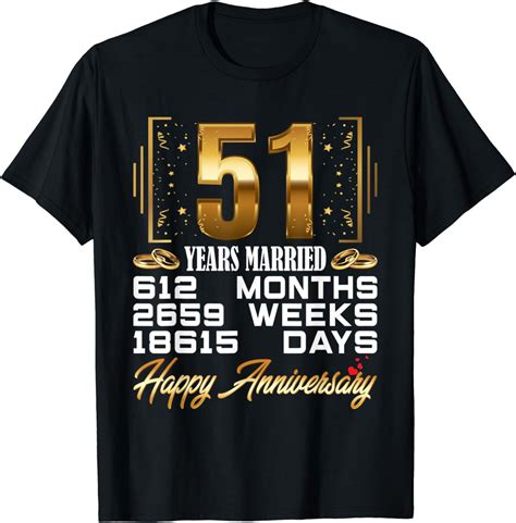 51 Years Married Funny 51st Wedding Anniversary T Shirt