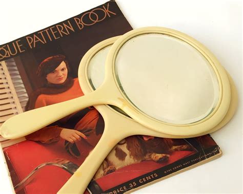 Vintage Hand Mirrors Set Of 2 Celluloid Mirrors As Is Circa Etsy