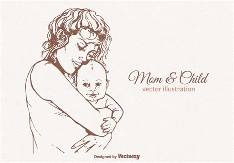 Mom And Child Vector Illustration 129020 Vector Art At Vecteezy