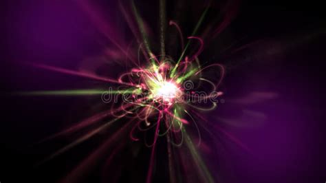 Abstract Flower With Petals From Energy Light And Flashing In The Dark