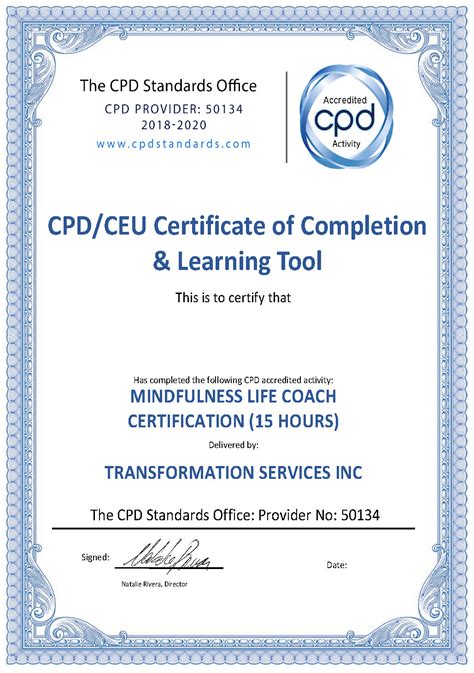 Cpdceu Mindfulness Life Coach Certification Transformation Academy