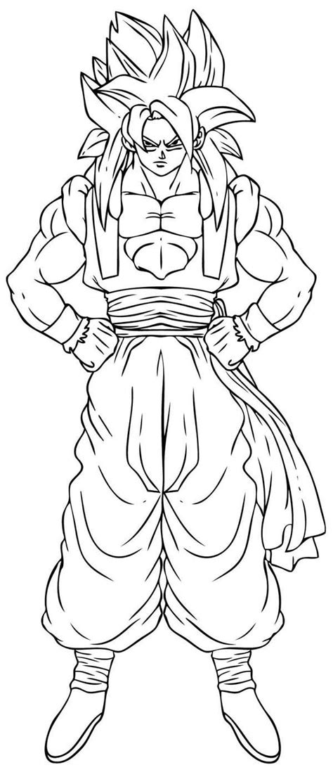 Goku Super Saiyan 4 Form In Dragon Ball Z Coloring Page Goku Super