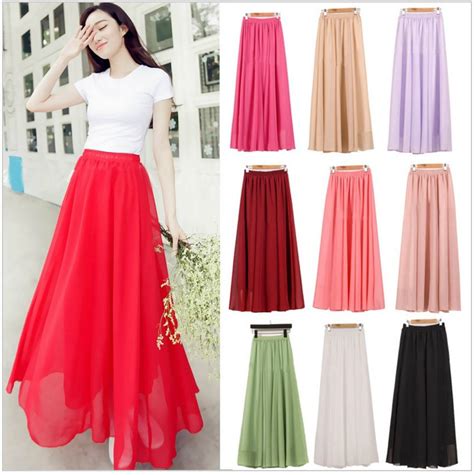Beautiful Candy Colored Chiffon Long Skirts In 2020 Long Chiffon