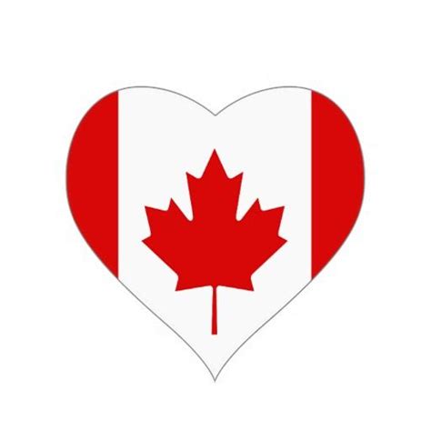The Maple Leaf Flag Of Canada Heart Sticker In 2020