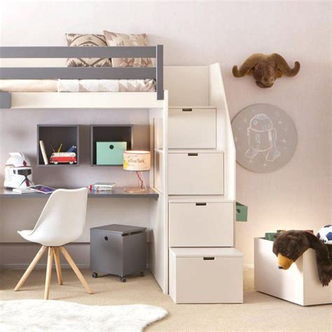 Ein ikea kura bett 90 x 200 cm ein ikea trofast stufenregal eine holzrahmenkonstruktion und holzlatten zur. Etagenbett Mit Treppe Asoral Hochbett Loft Xl Liso ...