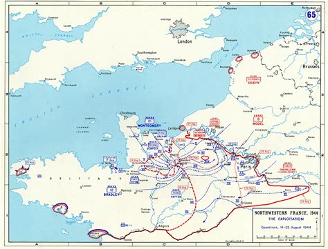 Map Of The Exploitation Of Allied Positions In Northwestern France