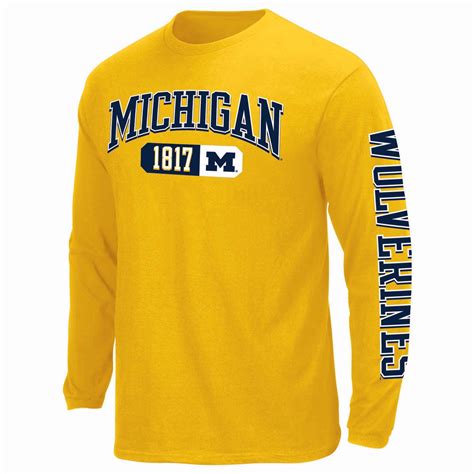 Ncaa Mens Big And Tall Michigan Wolverines Long Sleeve T Shirt
