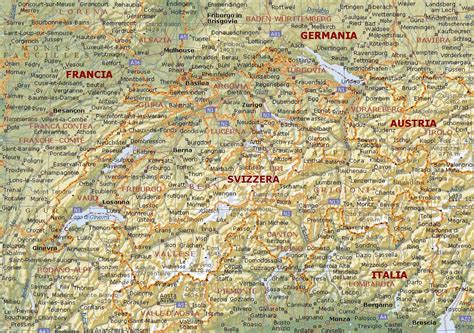 Nasce la mappa letteraria della svizzera italiana. Svizzera Mappa Fisica
