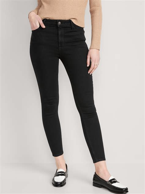 High Waisted Wow Super Skinny Black Wash Ankle Jeans For Women Old Navy