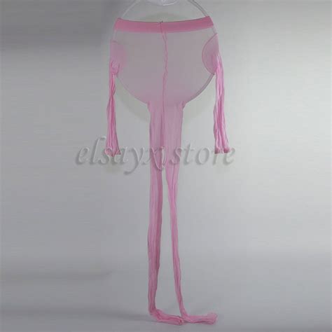 Hot Sale Womens Sheer Glossy Crotchless Full Body Pantyhose Lingerie