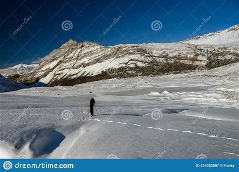 Winter On The Athabasca Glacier In The Jasper National Park Alberta