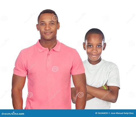 African Father And Son Isolated Stock Image Image Of Happy