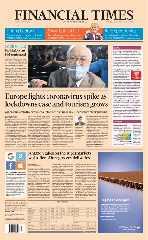 Financial Times Front Page 29th of July 2020 - Tomorrow's Papers Today!