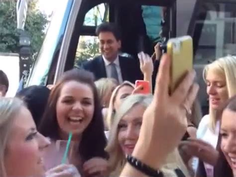 Adorable Ed Miliband Mobbed By Chester Hen Party As Approval Ratings