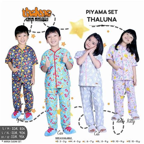 Piyama anak by Thaluna Kids / Baju Tidur Anak | Shopee Indonesia