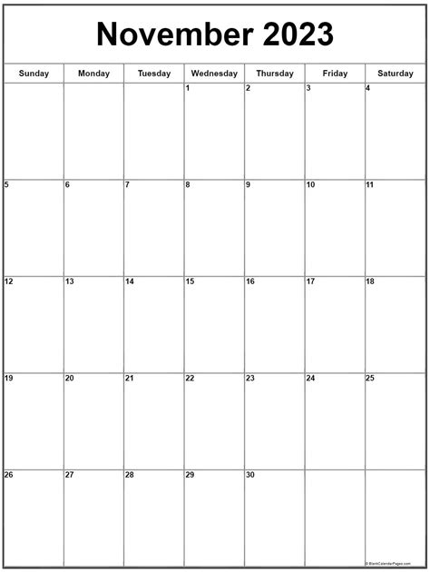 November 2023 Calendar Free Printable Calendar October 2023 Blank